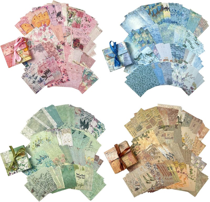 FMOACEN 400 PCS Vintage Scrapbook Paper DIY Journaling Supplies Decorative Paper Aesthetic Stationery Scrapbooking Paper or Journals Junk Journal Planners Picture Frames Album Crafts - Image 1